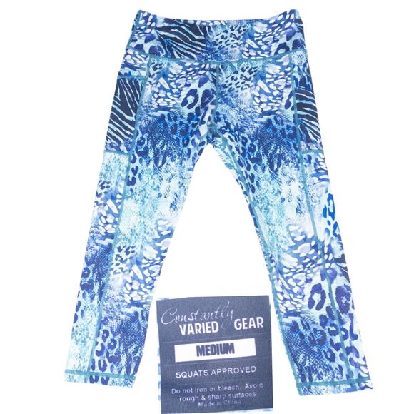 CVG Constantly Varied Gear Leopard Crop Leggings Medium NWOT Squat Proof Workout - Picture 1 of 5